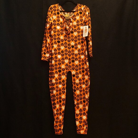 ShoSho 2 Piece Pajama Lounge Set Oneize Orange with Pumpkins Women’s Large - Picture 1 of 7